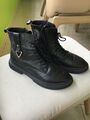 Stiefeletten Boots Schuhe Damen 40 schwarz Leder Reißverschluß