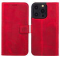 Suncase® Leder Tasche Hülle Klapp Case Book Cover in Antik Rot für iPhone 16 Pro
