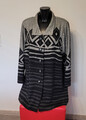 Damen Mantel, Longjacke von MONA LISA schwarz-grau Gr. 50, Länge 90 cm
