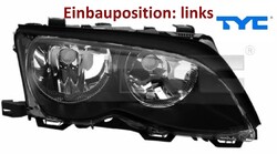TYC 20-0322-01-2 Hauptscheinwerfer links Scheinwerfer Frontscheinwerfer für BMW 