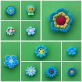 Schuhstecker/Shoe Charms/Anstecker/Pins für Clogs BLUMEN/FLOWER/HIBISKUS/blau