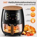 Heißluftfritteuse XXL Fritteusen Friteuse Heißluft Airfryer ohne Öl Grill 6L