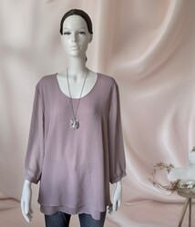 SAMOON  Bluse Tunika 3/4 Arm BRAUN  Grösse 50