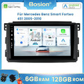 128GB Carplay Android 14 Car AutoRadio Stereo Für Mercedes Benz Smart Fortwo 451