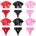 Damen Outfits Hotpants Nachtwäsche Nachtclub Dessous Set Cutout Panties 2tlg