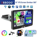 10" 4+64GB Android 14 Apple Carplay Autoradio GPS Navi 1 DIN Drehbar Bildschirm