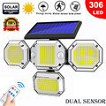 1/2stk LED Solarleuchte Mit Bewegungsmelder 180° Außen Solarlampe Garten Licht