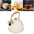 Pfeifkessel Beige 2 5 L Edelstahl-Teekessel Mit Ergonomischem Griff