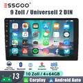 Doppel 2 DIN 10 Zoll Autoradio Android 13 Carplay 4+64G GPS Navi SWC RDS WIFI BT