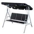 Outsunny Hollywoodschaukel 3-Sitzer Schaukelbank Gartenschaukel mit Dach