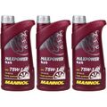 3x1 Liter Original MANNOL Getriebeöl Maxpower 4x4 75W-140 API GL 5 LS Gear Oil
