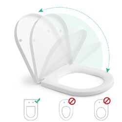 Premium  WC Sitz mit Absenkautomatik D-Form Toilettendeckel Duroplast Klodeckel