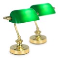 LUXUS BANKERLAMPE 2er SET GRÜN MESSING SCHREIBTISCHLEUCHTE TISCHLAMPE 159465422