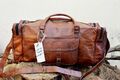 Herren Vintage echtes Leder Gepäck Tasche Reisetasche Duffel Sporttasche Neu