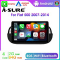 2 DIN Carplay 9'' Autoradio Android 14 WiFi RDS Für Fiat 500 2007-2015 GPS Navi