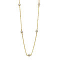 DOOSTI Damen Halskette mit Perlen 925/- Silber Gelbgold vergoldet