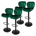 4er Set Barhocker Höhenverstellbar Drehbar Barstuhl Samt Bistrohocker Fußstütze
