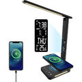 Schreibtischlampe LED Dimmbar mit Ladefunktion Uhr Tischlampe Nachtlicht Lampe