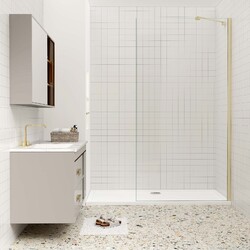 8mm ESG NANO Walk in Dusche Duschabtrennung Duschwand Duschtrennwand Gold H200cm