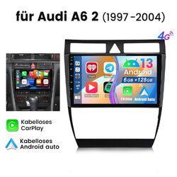 Autoradio Android 13 128GB Carplay GPS Navi RDS WIFI Für Audi A6 C5 S6 1997-2004