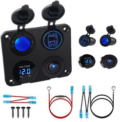 12V Auto KFZ Zigarettenanzünder Steckdose mit Dual 2USB Ladegerät Buchse Einbau
