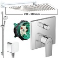 Hansgrohe Vernis Unterputz Duscharmatur Regendusche Kopfbrause 250-360mm UP Set