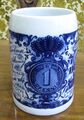 KÖNIG Thiersheim Bavaria Porzellan Sammel Bierkrug Krug 0,5 Liter Pfennig blau