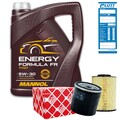 FEBI Filter Set + 5L Mannol Formula FR Motoröl passend für Ford WSS-M2C913 Volvo