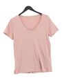 Armedangels Damen-T-Shirt UK 10 rosa 100 % Baumwolle kurzärmelig Rundhals Basic