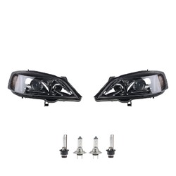 Scheinwerfer Set Xenon passend für Opel Astra schwarz G 98-04 mit D2S H7 Li. Re.