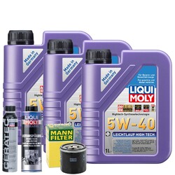 Motoröl 5W40 LIQUI MOLY High Tech 3L +MANN Ölfilter +Spülung +Cera Tec