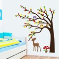 Wandtattoo Wandsticker Tiere Baum Reh Wandaufkleber Deko Kinderzimmer Wald Baby