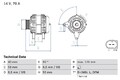 Lichtmaschine Generator für Skoda Octavia I VW Lupo 1999-2004 Bosch 0986041910