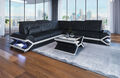 Sofa Eckcouch Designersofa Couch Sorrento L Form Leder Eck Ledersofa Luxus LED