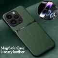 Handy hülle Für iPhone 16 15 14 13 12 11 Pro Max Magnet Case Leder tasche Cover