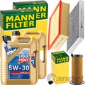 MANN INSPEKTIONSPAKET+10L LIQUI MOLY 5W-30 ÖL passend für AUDI A4 B7 163-233 PS