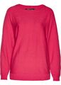 Pullover mit Fledermausärmeln Gr. 36/38 Granatrot Damen Langarm Strick-Pulli Neu