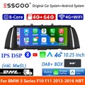 10,25" DAB+ Android 13 4+64G Autoradio 4G GPS Navi Carplay für BMW F10 F11 NBT