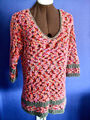 schöner Pullover aus weichem Mischgarn in rot-grau, Handarbeit, Gr. 42