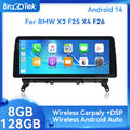 Android 14 Autoradio 12.3" 8-Kern 128GB Carplay GPS Navi Für BMW X3 F25 X4 F26