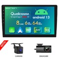 DVR+CAM+10,1" Android 13 8Kern 6+64G Autoradio 2 DIN GPS Navi CarPlay DSP 4G LTE
