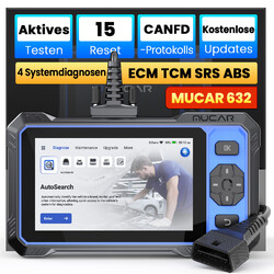 🔥2025 MUCAR 632 Profi KFZ OBD2 Diagnosegerät Auto Scanner TPMS SAS ABS ECM ⭐✅Kostenlose Updates✅15+Services✅CAN FD✅Aktives Testen