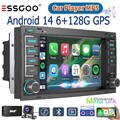 DAB+kam 6+128GB Android 14 Autoradio Carplay GPS Navi Für VW Touareg T5 Multivan