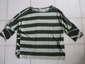❤️ Street One Damen Shirt Pullover grün - tanne- hellgrün gesteift Größe: 42 ❤️