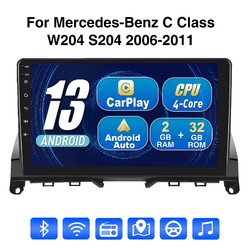 Android 13 Autoradio 2+32G für Mercedes Benz C Klasse W204 06-11 GPS RDS Carplay