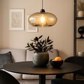 Esszimmerlampe Hängeleuchte Pendelleuchte LED Höhenverstellbar amber Glas Retro