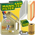 MANN INSPEKTIONSPAKET+5L CASTROL 5W-30 ÖL passend für AUDI A4 B8 A5 Q5 2.0 TDI