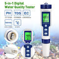 5 in 1 Digital PH Wert+TDS-EC Wasser Messgerät Tester Meter Aquarium Pool Prüfer