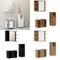 Badmöbel Set Spiegel Unterschrank Badschrank Schrank 3 tlg. Holzwerkstoff vidaXL