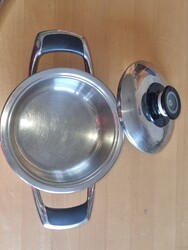 AMC Topf 16cm,  Tiefe 6 cm, 1,3 Liter,  mit Deckel Induktion + Gebrauchsspüren 